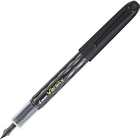 Pilot Varsity Disposable Fountain Pen Medium Point Black Barrel Black