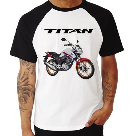 Camiseta Raglan Moto Honda Cg Titan Anos Shopee Brasil