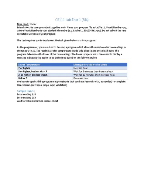 Cs111 Lab Test 1 5 Pdf Variable Computer Science Computer