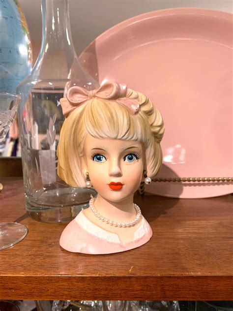 Vintage Relpo Blonde Teenager Head Vase S Japan Relpo Ceramic