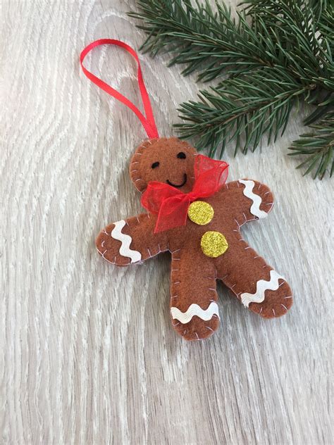 Felt Gingerbread Man Ornament Christmas Ornament Handmade Gingerbread