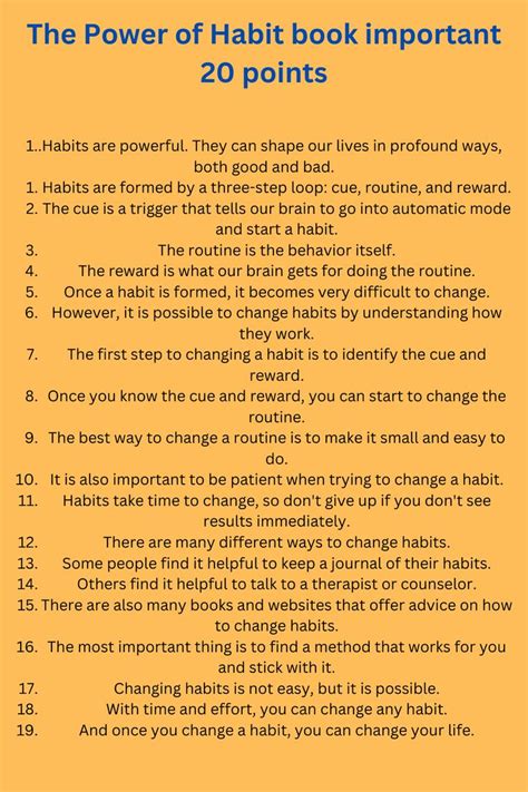 The Power of Habit Book Summary