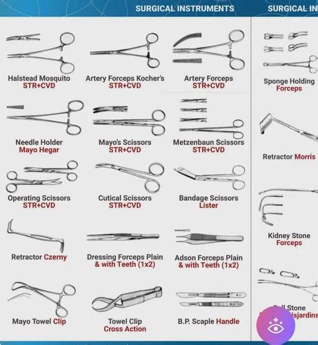 Surgical Instruments With Names