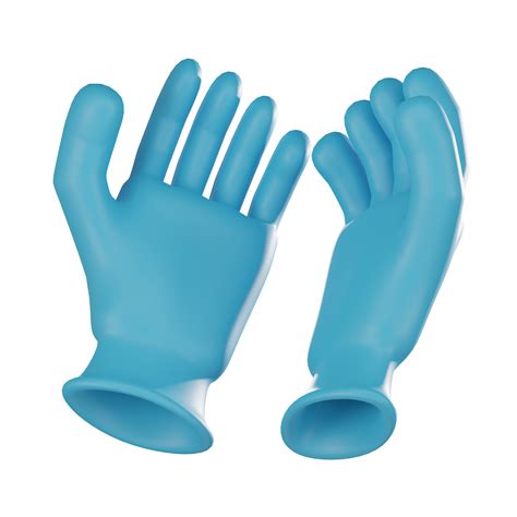 Pair of Blue Surgical Gloves 3D Icon for Medical and Healthcare