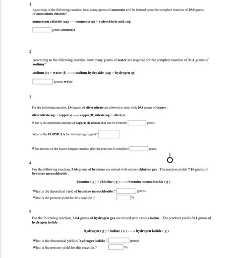 Solved According To The Following Reaction How Many Grams