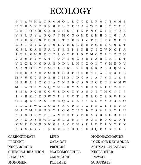 ECOLOGY Word Search WordMint