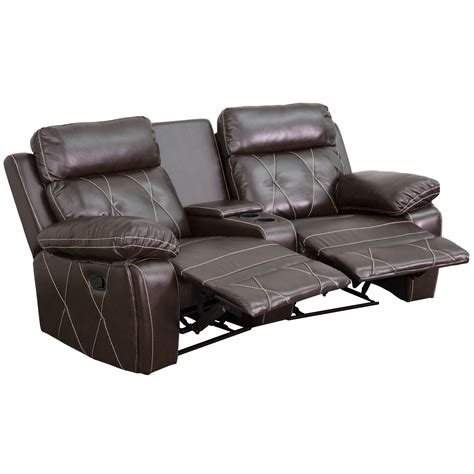 Flash Furniture Reel Comfort Series 2 Seat Reclining Brown Leathersoft