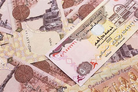 A Five Dirham Bank Note From United Arab Emirates On A Background Of