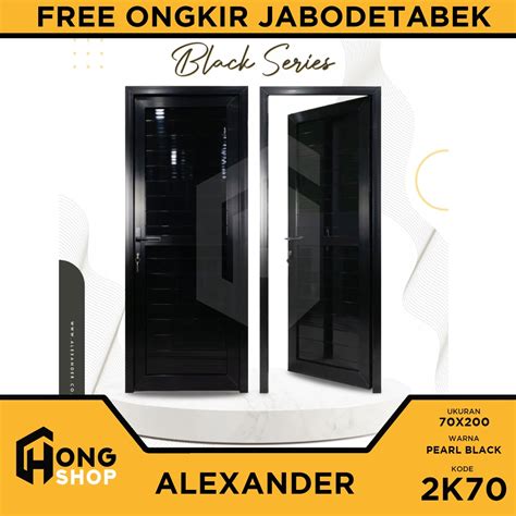 Jual Pintu Kamar Kantor Outdoor UPVC Tebal ALEXANDER BLACK SERIES