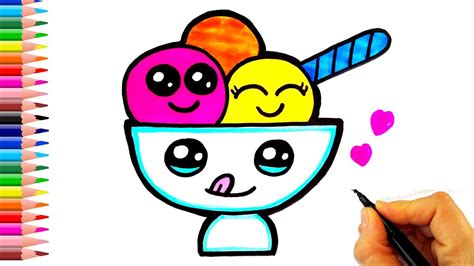 Dondurma Kasesi Nasıl Çizilir How To Draw a Cute Ice Cream Cup YouTube