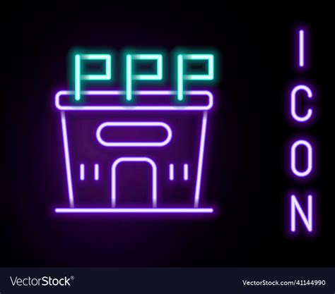 Glowing neon line football stadium icon isolated Vector Image