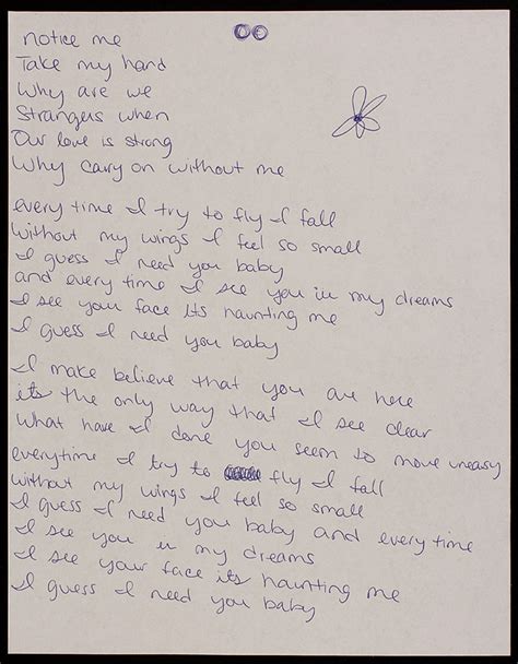 Lot Detail - Britney Spears Handwritten "Everytime" Lyrics