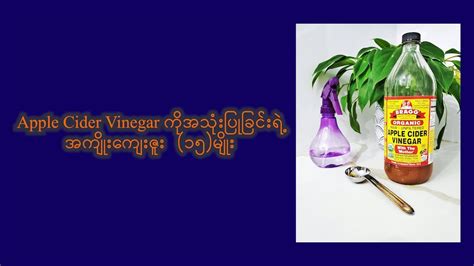 Apple Cider Vinegar အသုံးပြုခြင်းရဲ့ အကျိုးကျေးဇူး ၁၅ မျိုး Youtube