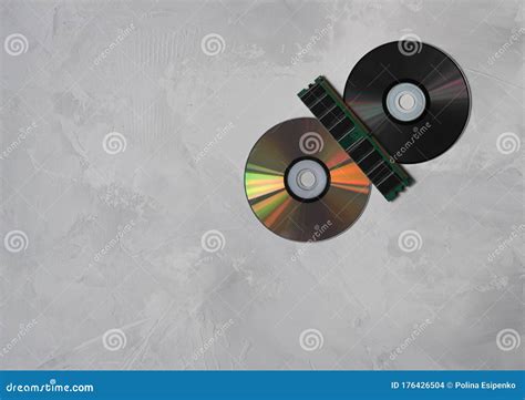 Computer Disk On A Gray Background Stock Photo Image Of Technology