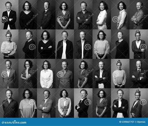 Group Of People In A Collage Stock Image Image Of Stern Cheerful