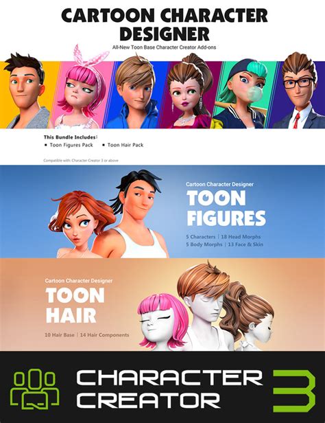 Cartoon Character Designer For Cc3 Updated 2023 Free Daz 3d Models