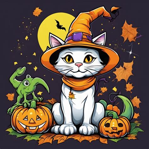 Premium AI Image Halloween Cat Sublimation