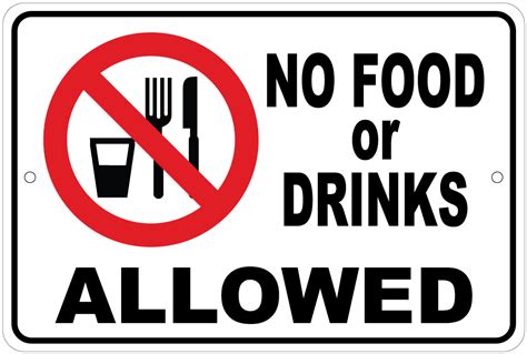 Printable No Food Or Drink Sign