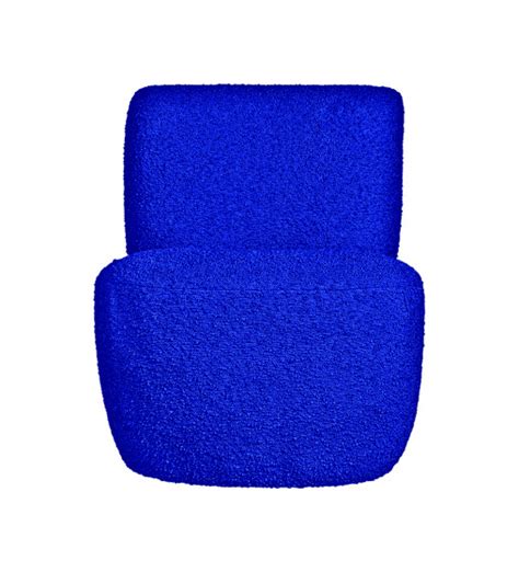 Opjet Fauteuil Eve Tissu Bouclette Bleu