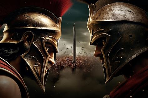 Premium AI Image | Spartan Warriors in Fierce Battle Epic Battlefield ...