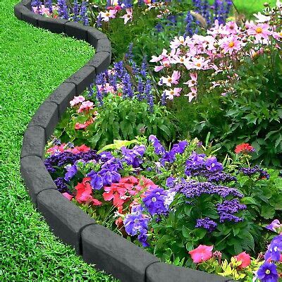 Grey Garden Edging Stone Nicoman Stomp Edge Border Rubber Landscaping