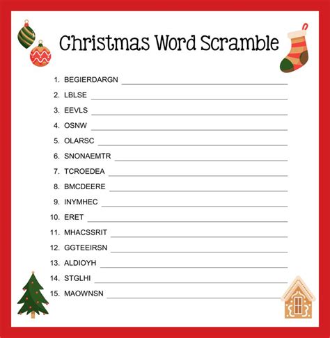 Christmas Word Scramble