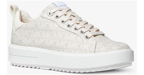 Michael Kors Emmett Logo Jacquard Sneaker In Natural Lyst Canada