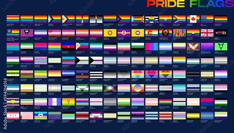 LGBT sexual identity pride flags gender collection. Flag of gay, lesbian, transgender, bisexual ...