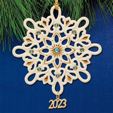 Sterling Collectables 2023 Lenox Gemmed Snowflake Porcelain Ornament