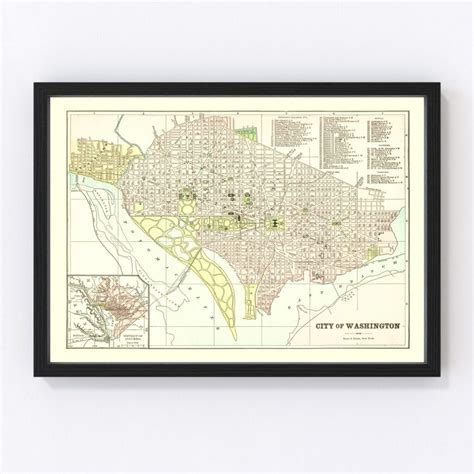 Vintage Map of Washington, DC 1893 by Ted's Vintage Art