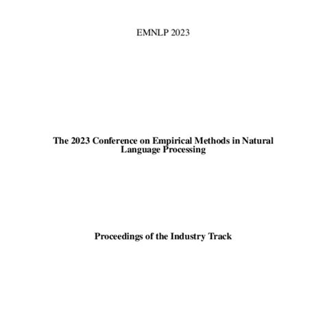 Proceedings of the 2023 Conference on Empirical Methods in Natural ...