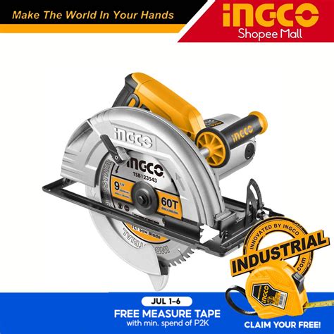 Ingco Industrial Electric Circular Saw 9 Woodworking Tool 2200W CS2358