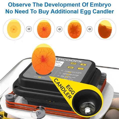 Maticoopx Egg Incubator With Humidity Display And Egg Candler