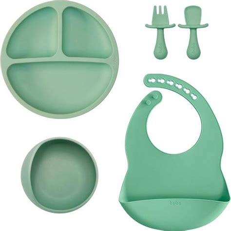 Kit Introdu O Alimentar Silicone Buba Pe As Verde Kit Refei O