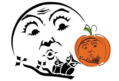 Beautiful Halloween Moon and Owls Pumpkin Stencil @ Vintage Fangirl ...