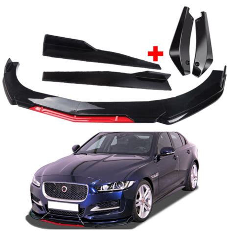 Front Bumper Lip Splitter Spoiler Body Kit Side Skirt For Jaguar XE