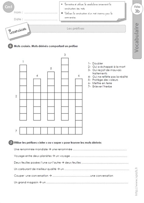 Exercices Vocabulaire Cm Les Pr Fixes Hot Sex Picture