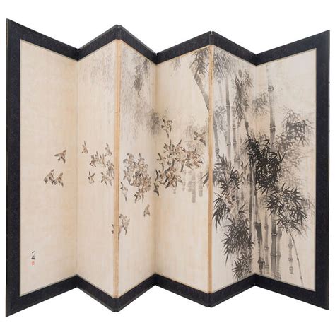 Japanese Late 19th Century Six Panel Paper Screen At 1stdibs