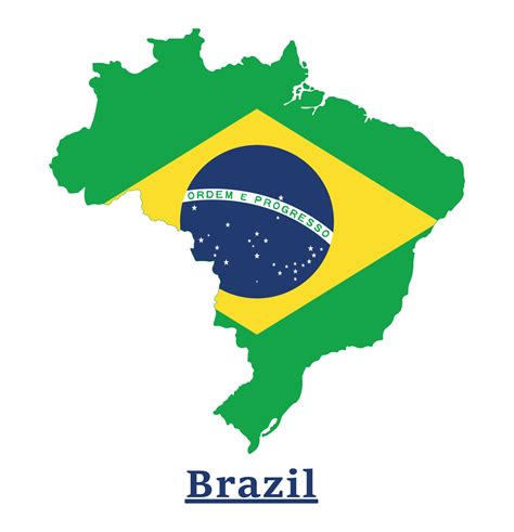 Brazil National Flag Map Design, Illustration Of Brazil Country Flag ...