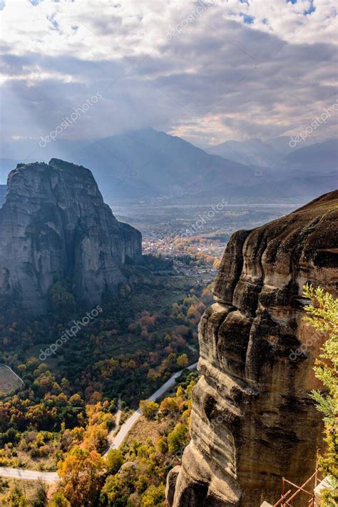 Vista De Meteora Desde El Gran Monasterio De Meteoro Patrimonio De La