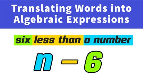 Worksheet On Translating Algebraic Expressions Algebraic Tra