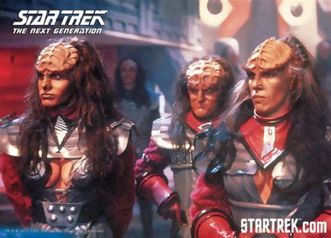 Klingon Women, Lursa and B'etor. Armor seems to have a weak spot. Must be designed to distract ...