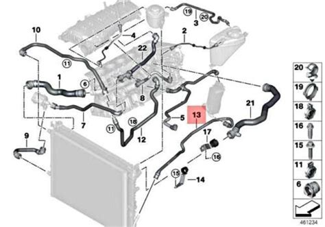 Genuine BMW G11 G12 G30 G31 G32 G38 520i 1 6 525Li Hose Radiator