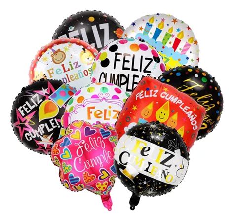 Globos Feliz Cumplea Os Met Licos Para Gas Helio Inch Mercadolibre