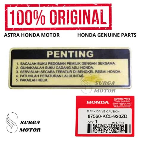 Jual Sticker Label Tangky Tulisan Penting Mark Drive Caution Hitam