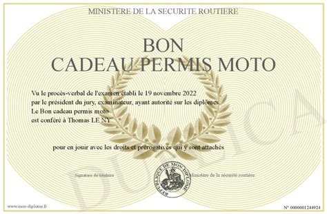 Bon Cadeau Permis Moto