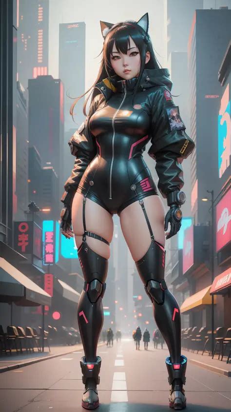 Black Woman With HUGE Tits Wearing Tight Latex Pants And Cyberpunk