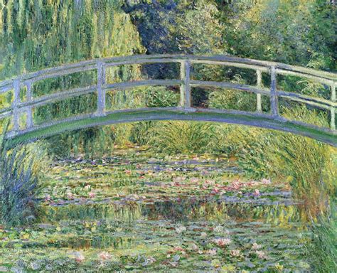 1080P, pond, picture, Claude Monet, Japanese Bridge, Lily, trees ...