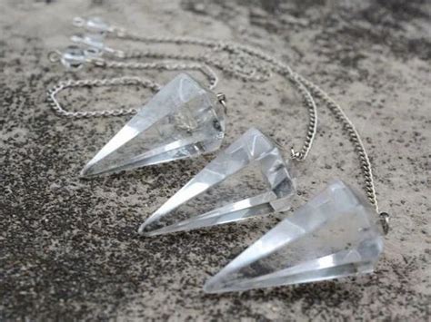 Clear Quartz Pendulum Healing Dowsing Point Pendulum Silver Plated