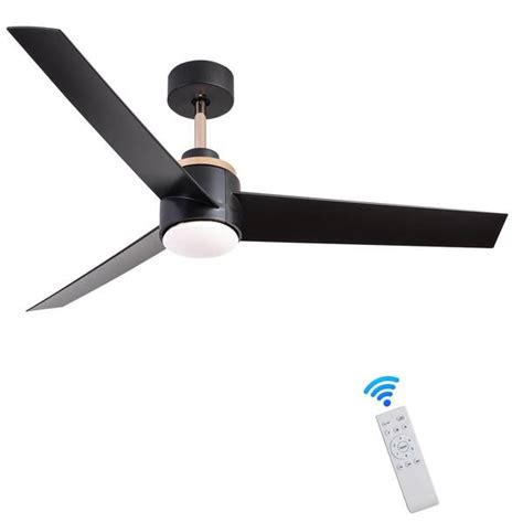 FIRHOT 52 In LED Indoor Matt Black Smart Smart Ceiling Fan With Remote